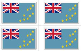 Tuvalu Flag Stickers - 50 per sheet