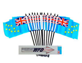 Tuvalu Polyester Miniature Flags - 12 Pack