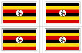 Uganda Flag Stickers - 50 per sheet