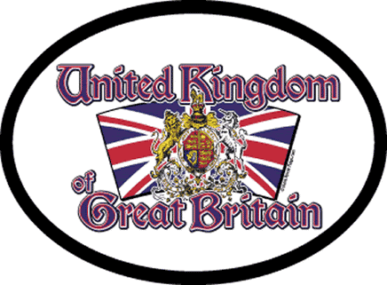 United Kingdom Oval Decal With Motto