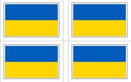 Ukraine Flag Stickers - 50 per sheet