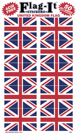 United Kingdom Flag Stickers - 50 per pack