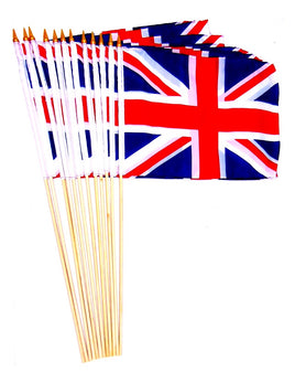 United Kingdom Polyester Stick Flag - 12"x18" - 12 flags