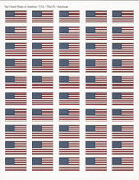 United States (Left hand , standard) Flag Stickers - 50 per sheet