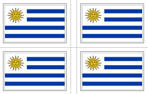 Uruguay Flag Stickers - 50 per sheet