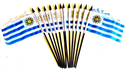 Uruguay Polyester Miniature Flags - 12 Pack