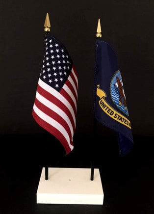 US and Navy Flag Desk Set
