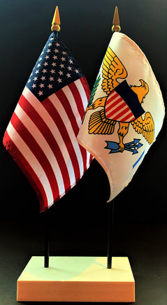 US Virgin Islands and US Flag Desk Set