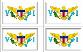 US Virgin Islands Flag Stickers - 50 per sheet