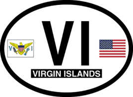 US Virgin Islands Reflective Oval Decal