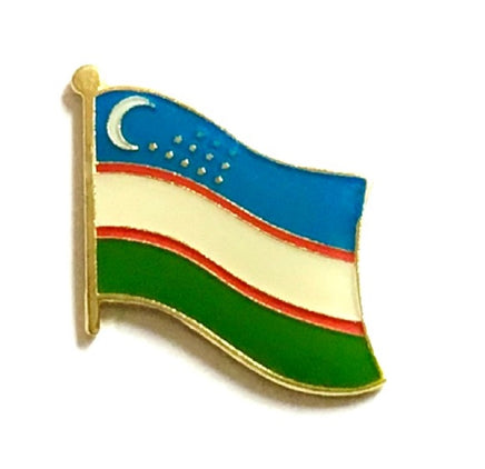 Uzbekistan Flag Lapel Pins - Single