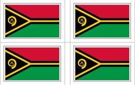 Vanuatu Flag Stickers - 50 per sheet