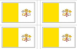 Vatican City Flag Stickers - 50 per sheet