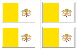 Vatican City Flag Stickers - 50 per sheet