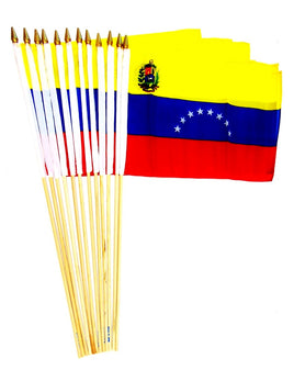 Venezuela Polyester Stick Flag - 12"x18" - 12 flags
