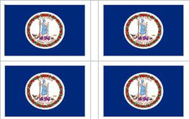 Virginia State Flag Stickers - 50 per sheet