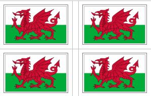 Wales Flag Stickers - 50 per sheet