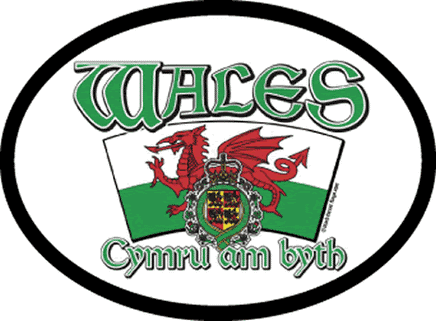 Wales Oval Decal With Motto