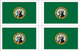 Washington State Flag Stickers - 50 per sheet