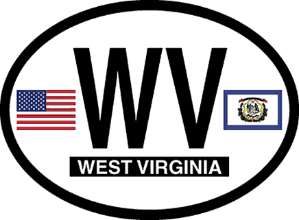 West Virginia Reflective Oval Decal