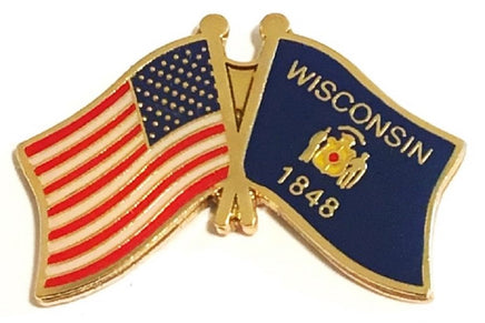 Wisconsin State Flag Lapel Pin - Double