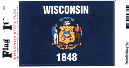Wisconsin State Vinyl Flag Decal