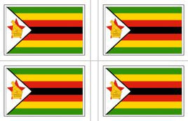 Zimbabwe Flag Stickers - 50 per sheet
